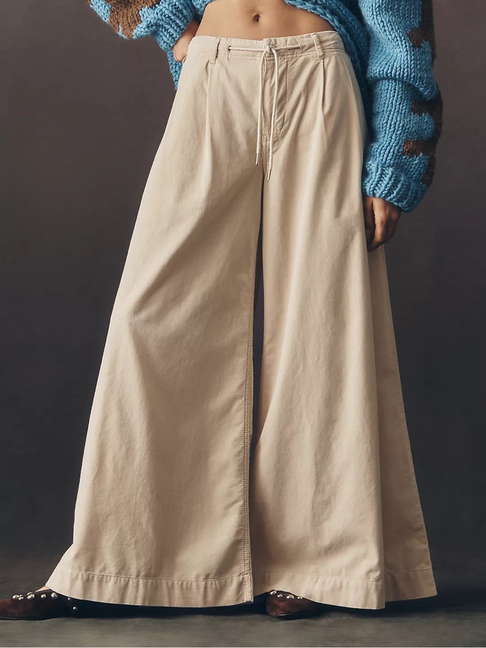 Pilcro Tie-Waist High-Rise Wide-Leg Trouser Jeans